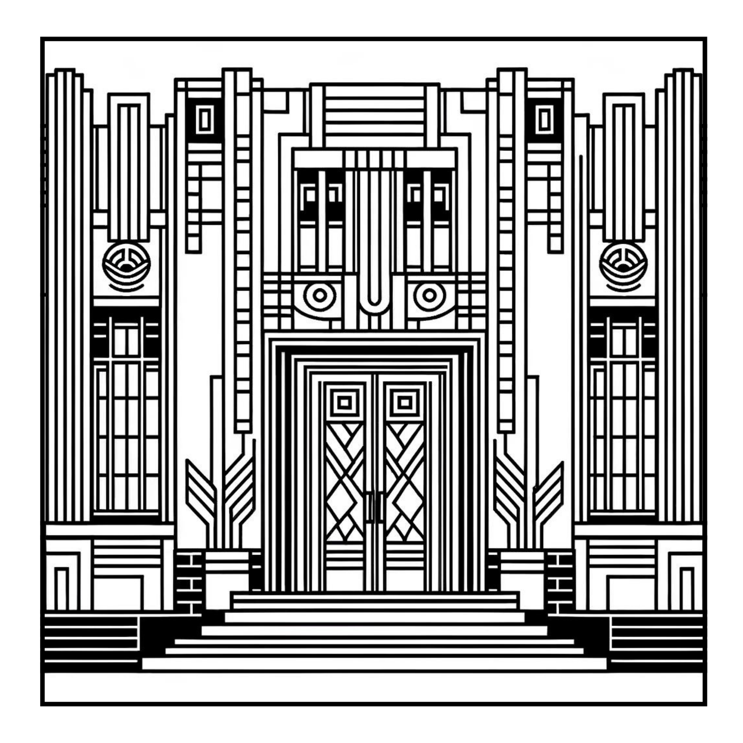 Art Deco Architecture - Adult Coloring Book