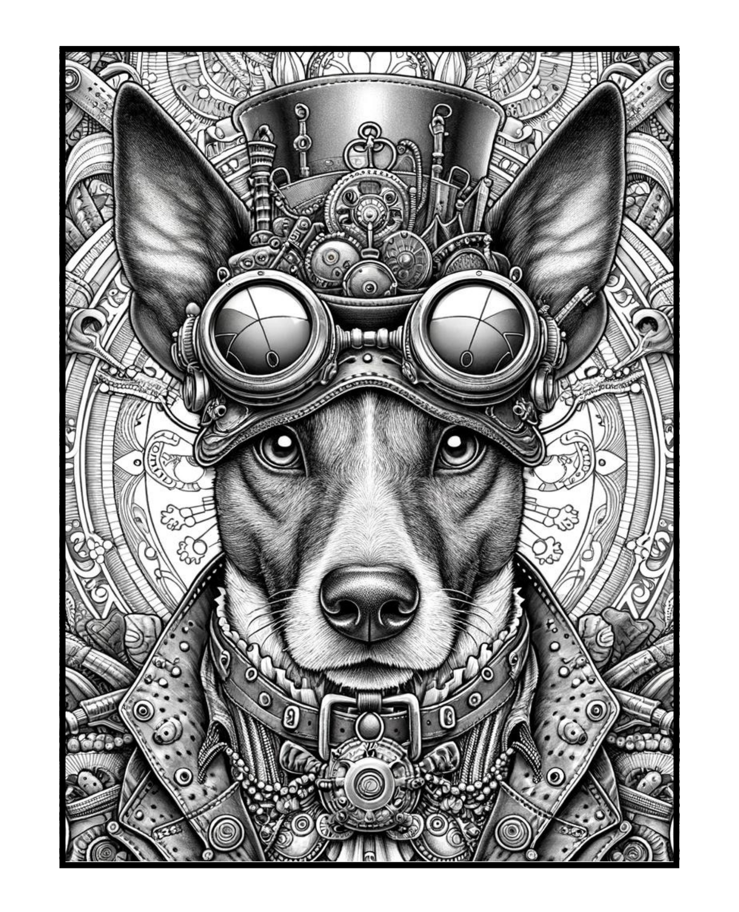 Steampunk Dogs - Adult Coloring Book