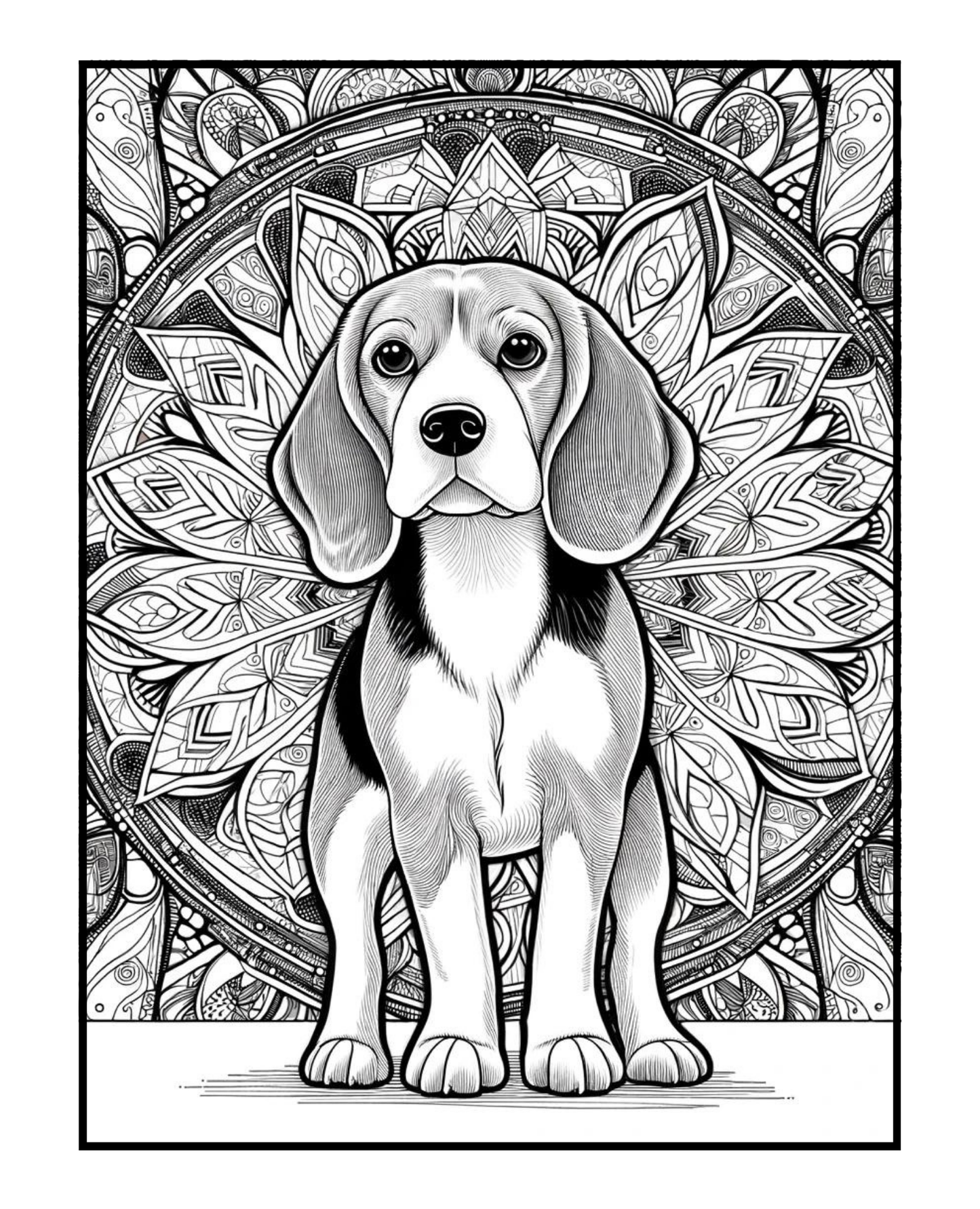 Beagle - Adult Coloring Book