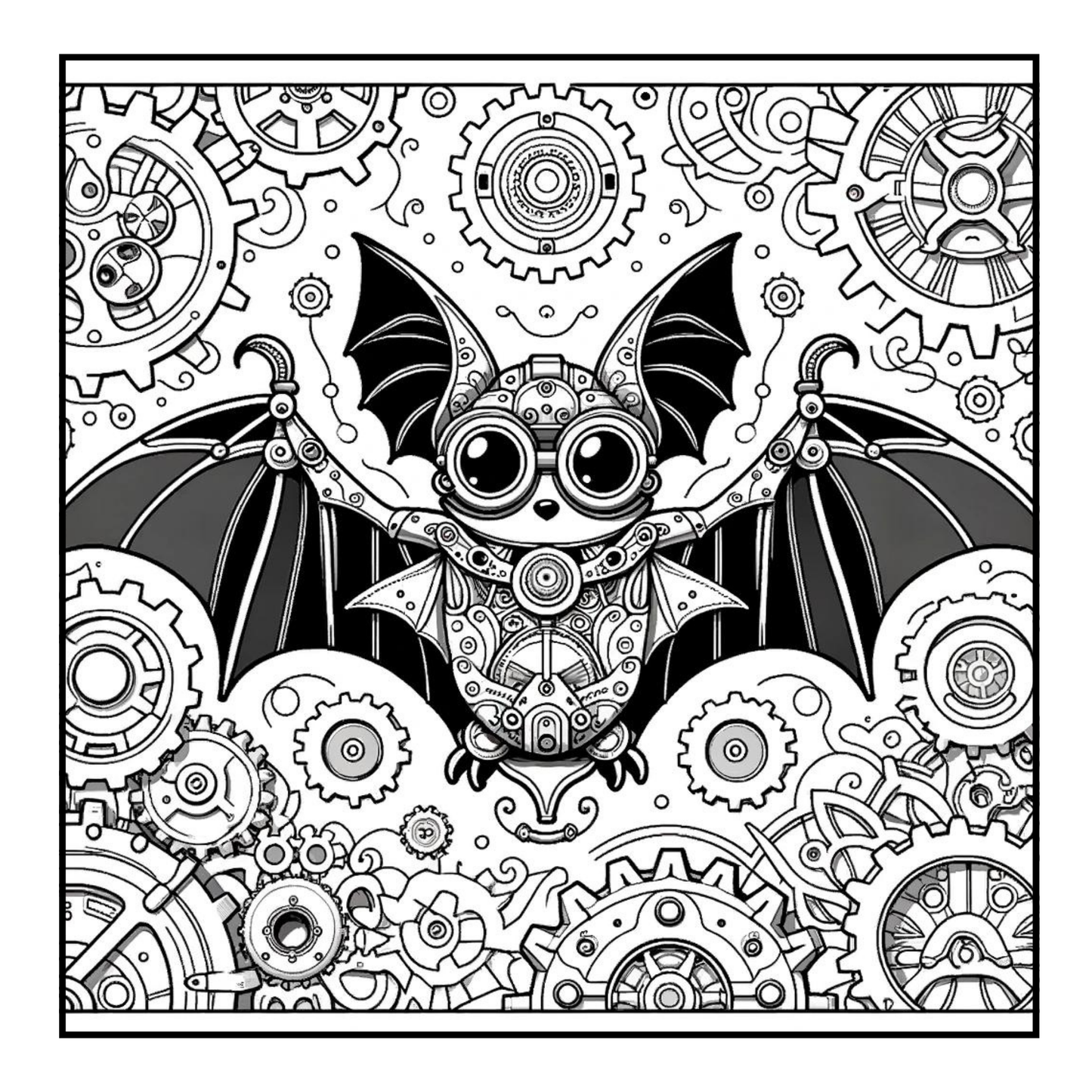 Steampunk Bat - Adult Coloring Book
