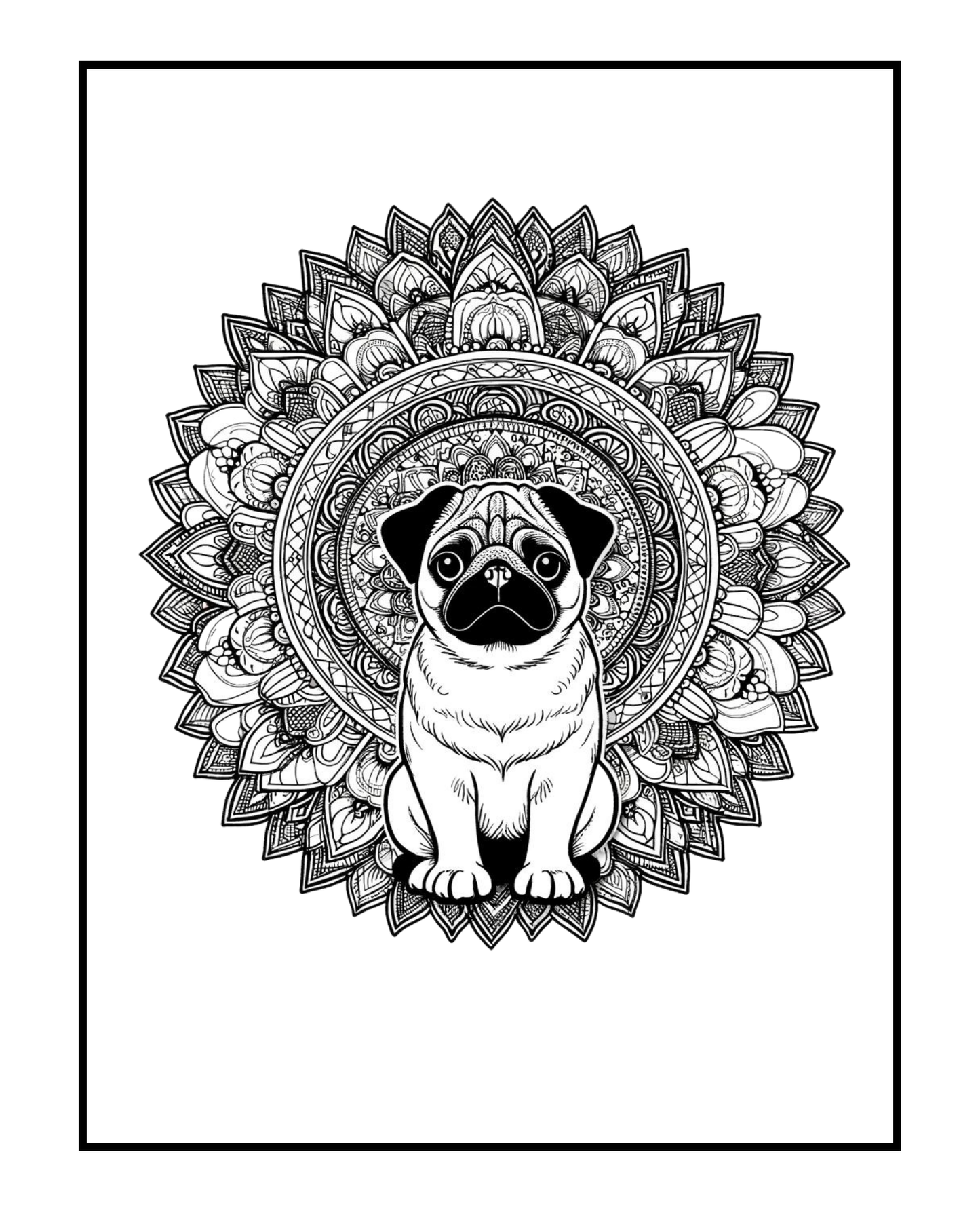 Pug - Adult Coloring Book