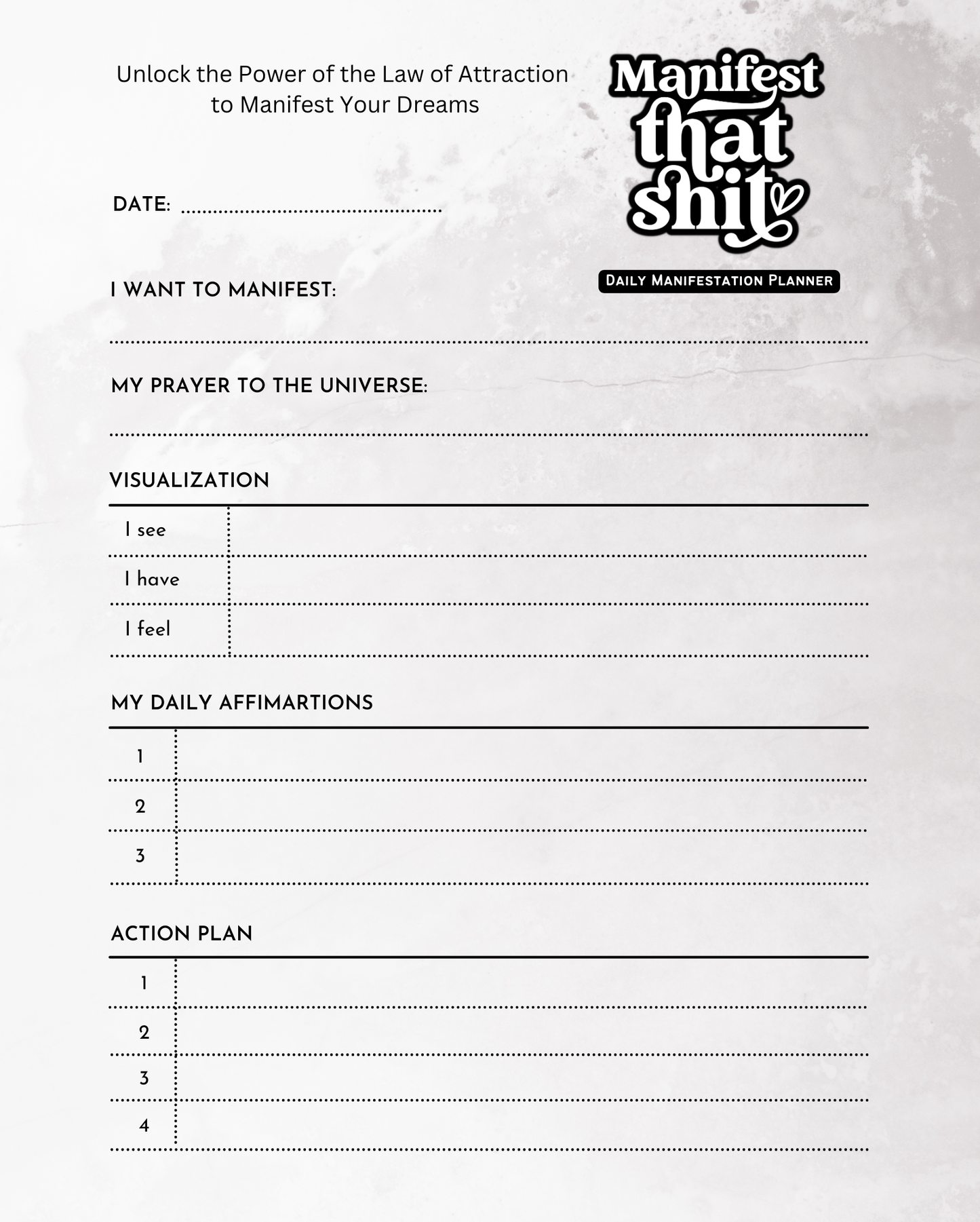Manifest That Shit - Daily Manifestation Planner