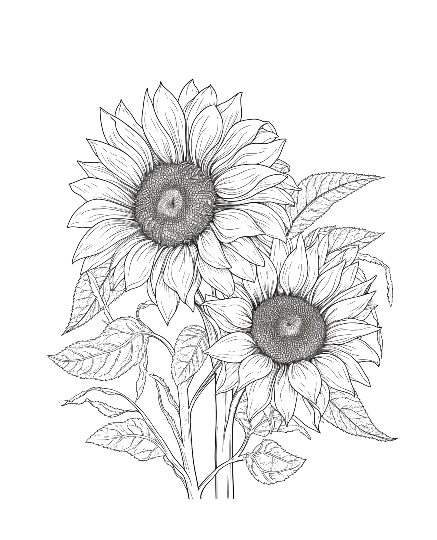 Sunflower - Adult Coloring Book