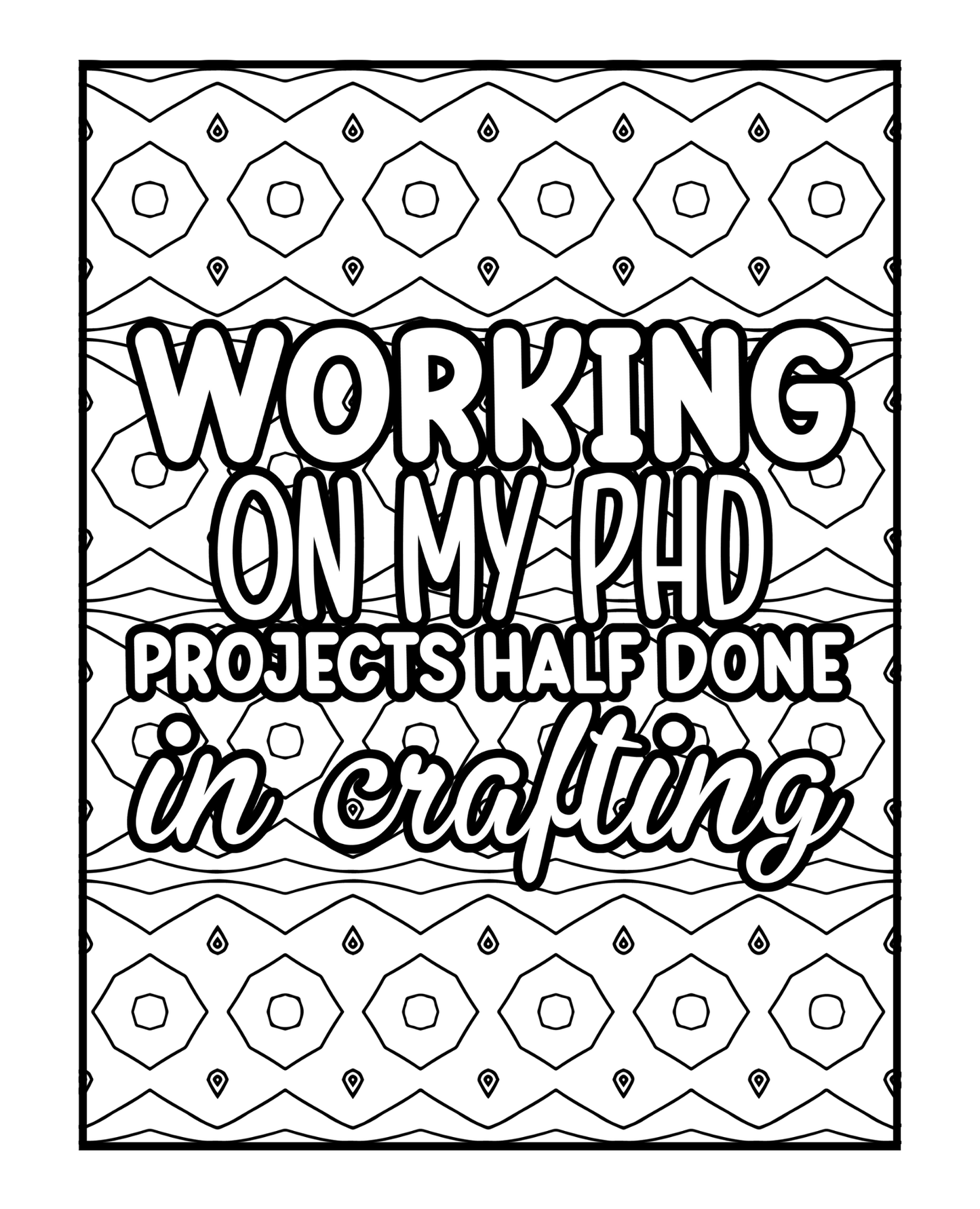 Crafty - Ultimate Adult Coloring Book For Stress Relief and Creativity