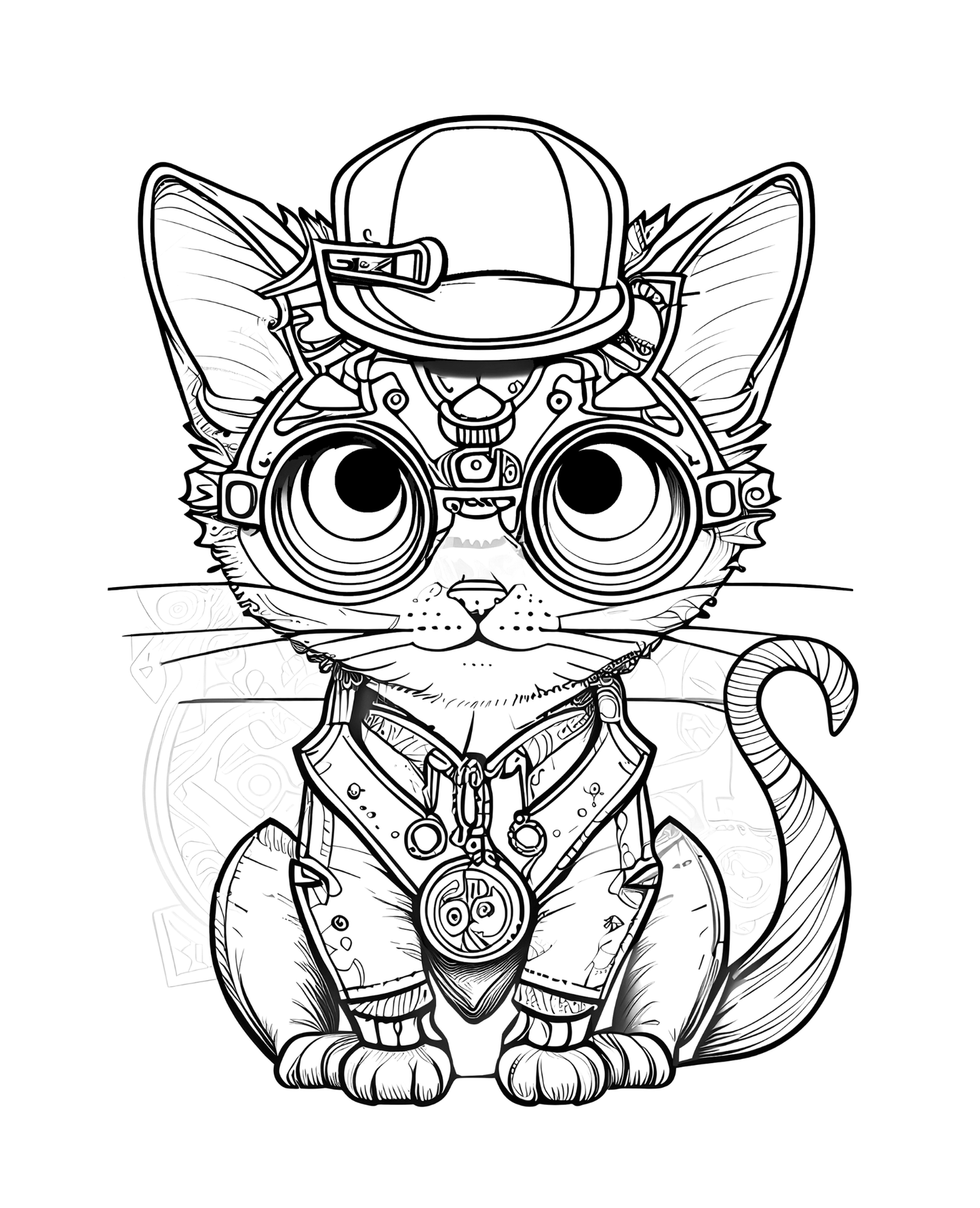 Steampunk Cats - Adult Coloring Book