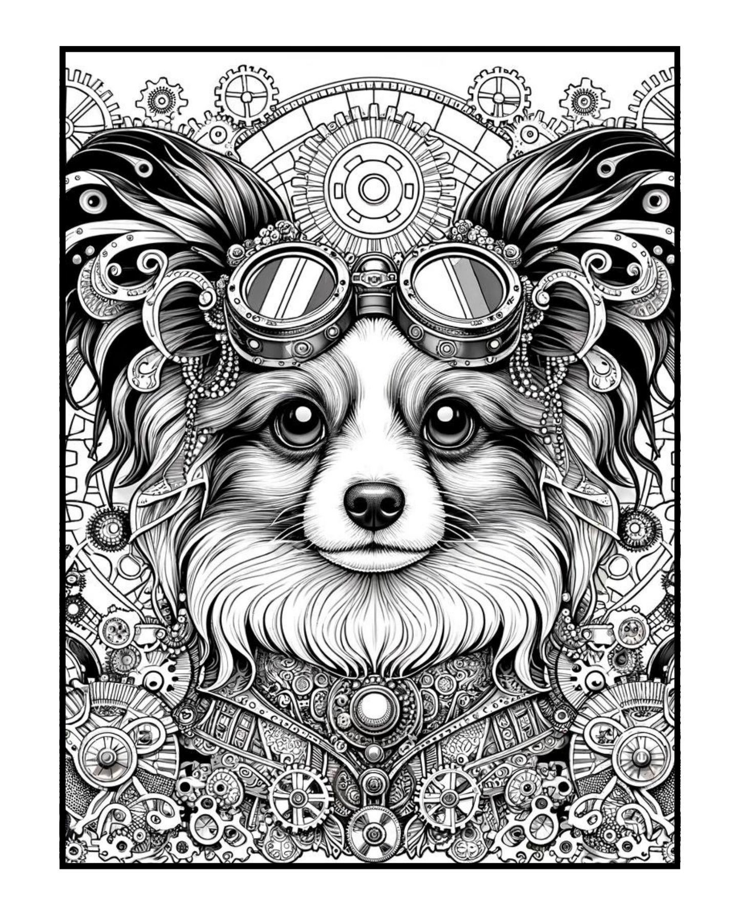 Steampunk Papillon - Adult Coloring Book