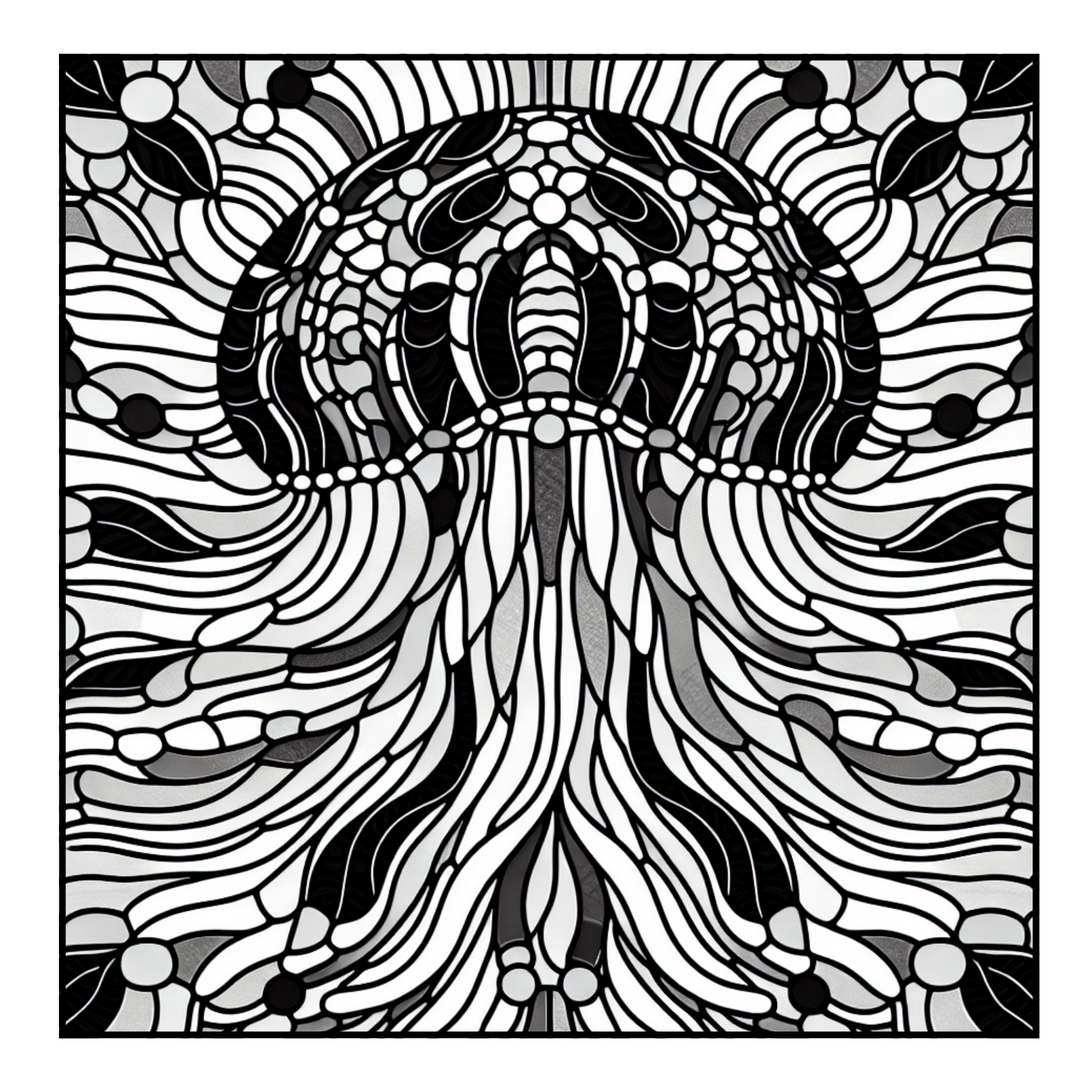 Stained Glass Jellyfish - Adult Coloring Book