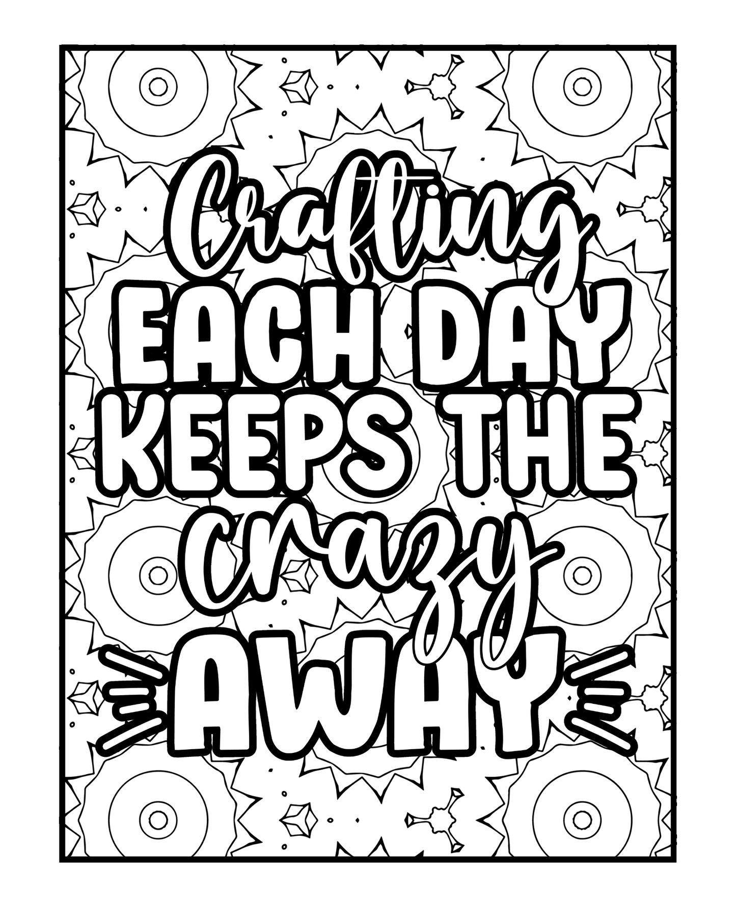 Crafty - Ultimate Adult Coloring Book For Stress Relief and Creativity
