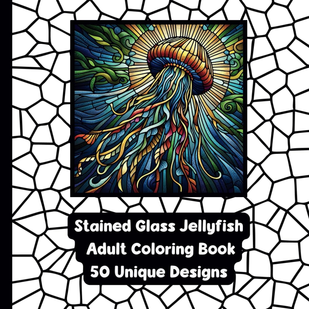 Stained Glass Jellyfish - Adult Coloring Book