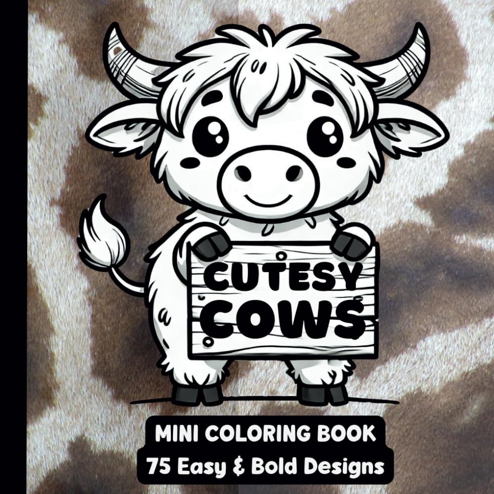 Cutesy Cows - Adult Coloring Book