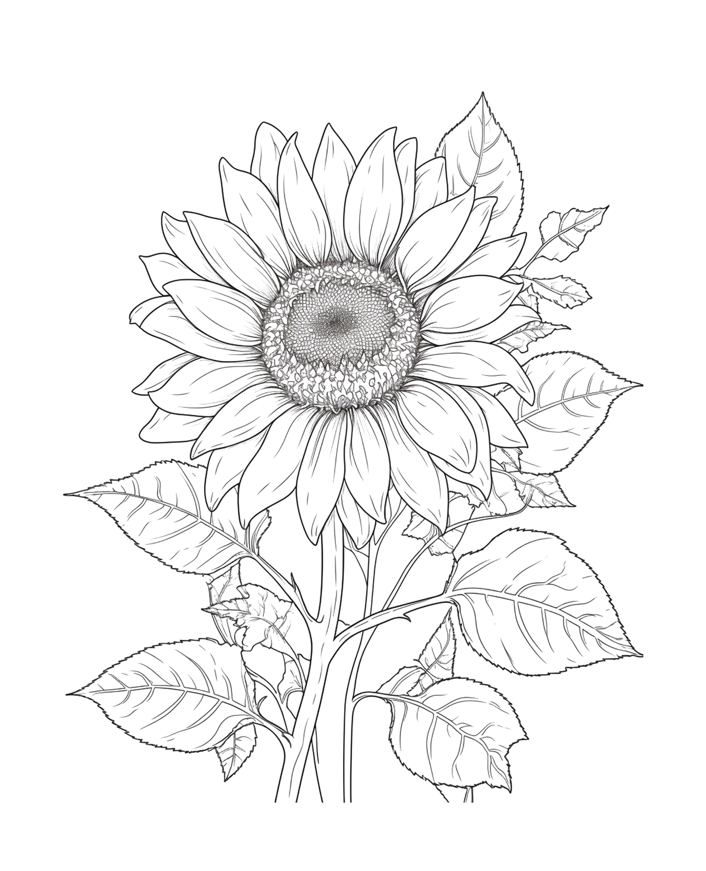 Sunflower - Adult Coloring Book