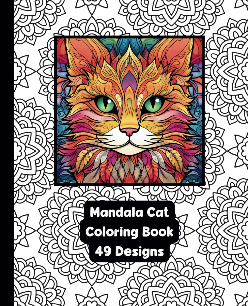 Cat Mandala - Adult Coloring Book