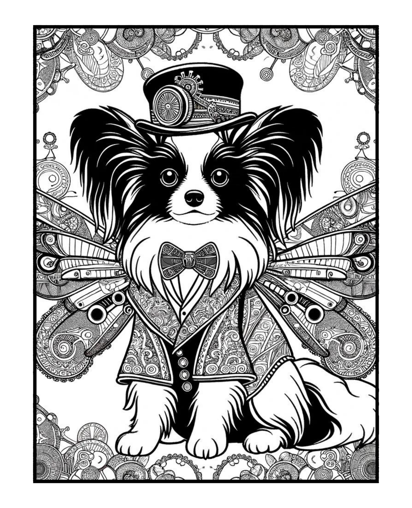 Steampunk Papillon - Adult Coloring Book