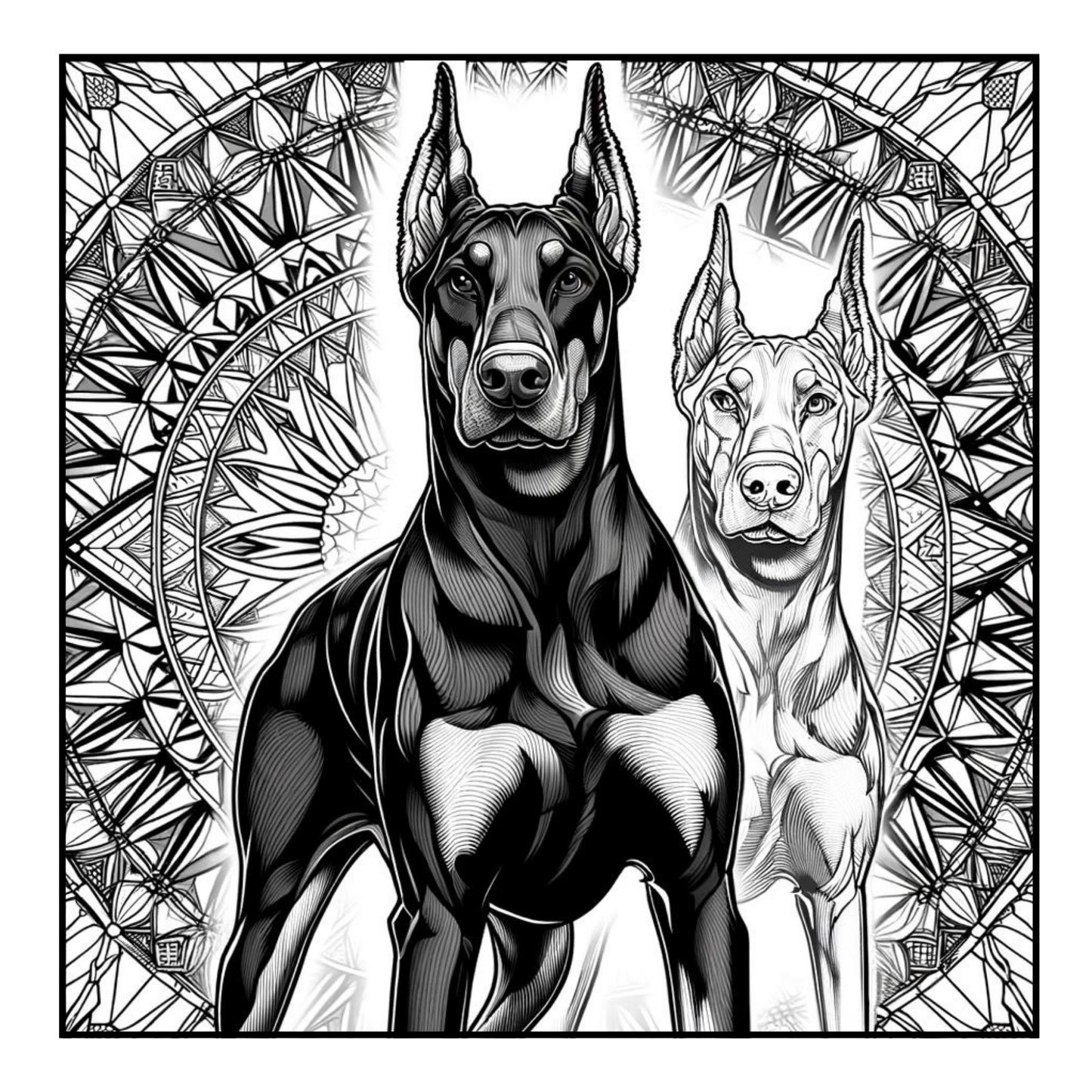 Doberman Pinscher - Adult Coloring Book