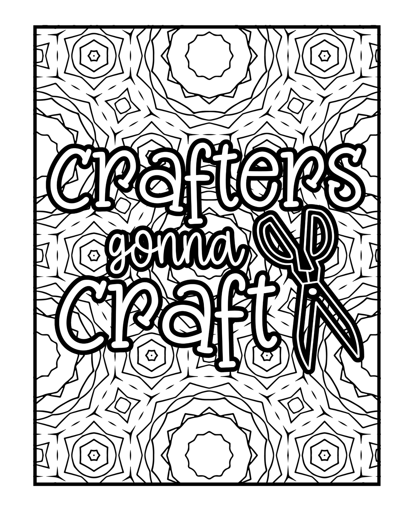 Crafty - Ultimate Adult Coloring Book For Stress Relief and Creativity