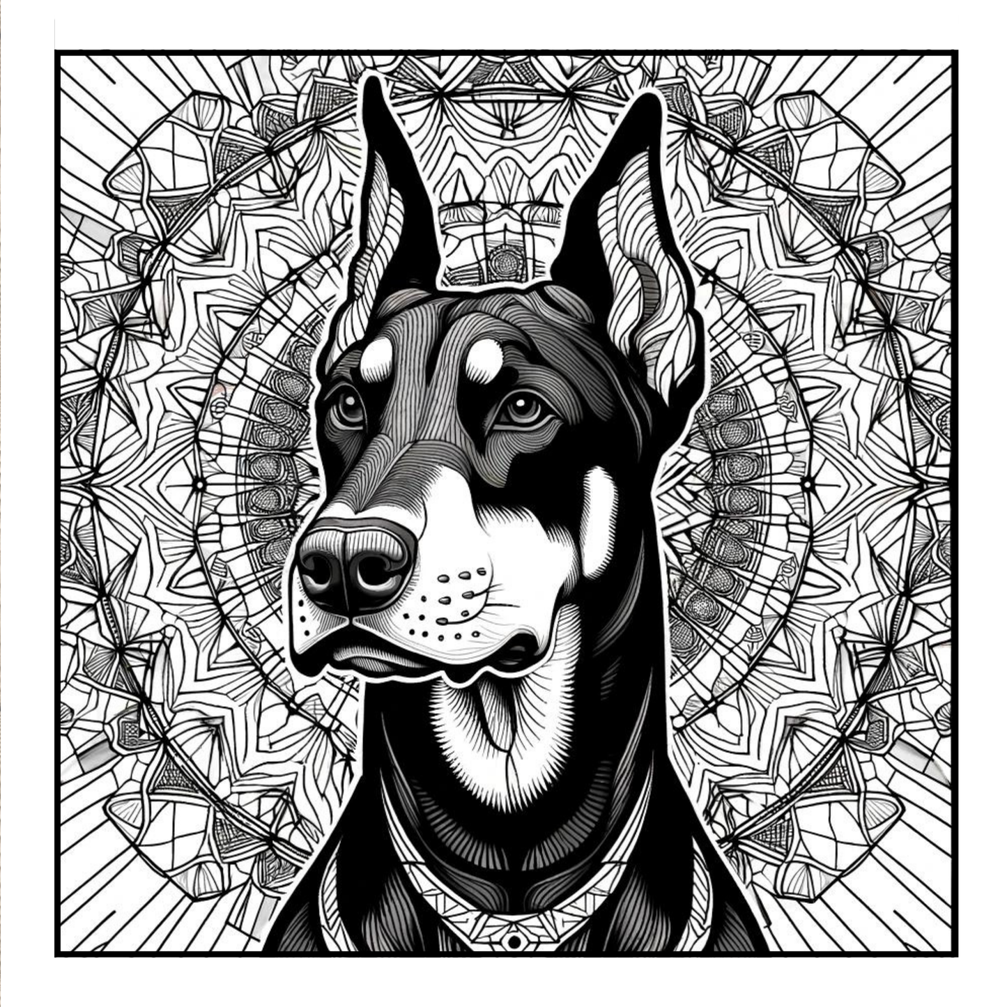 Doberman Pinscher - Adult Coloring Book