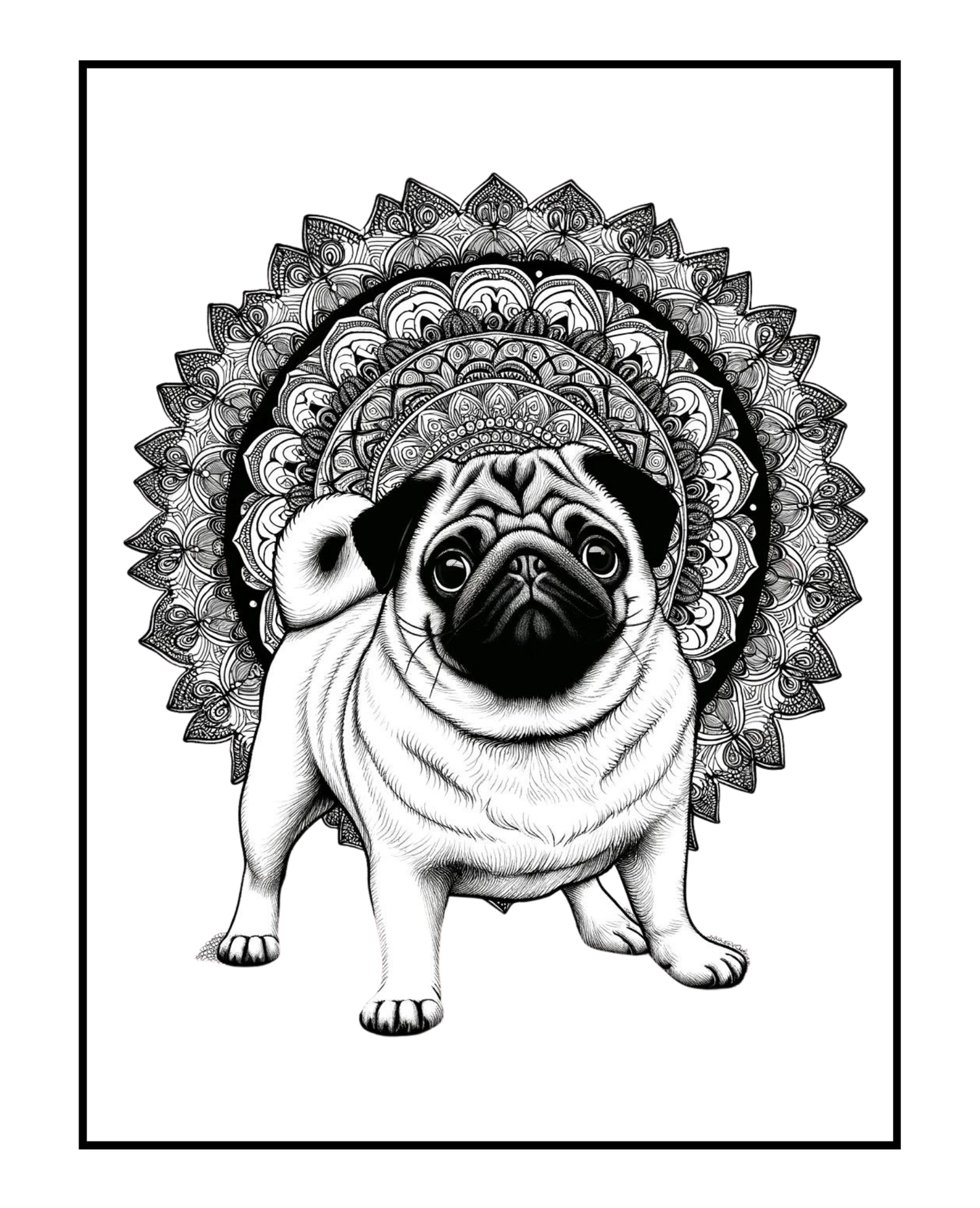 Pug - Adult Coloring Book