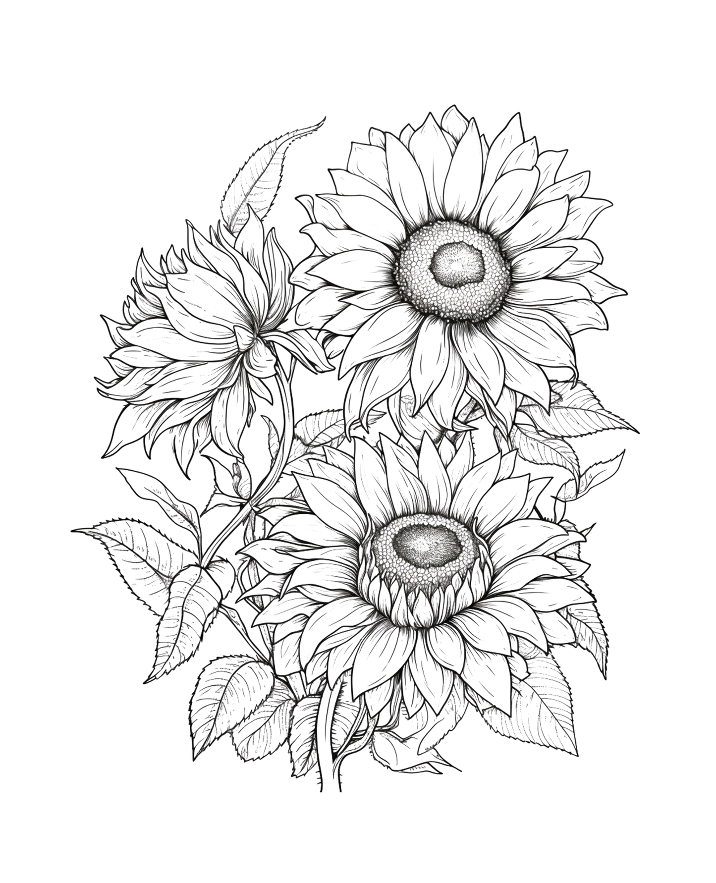 Sunflower - Adult Coloring Book