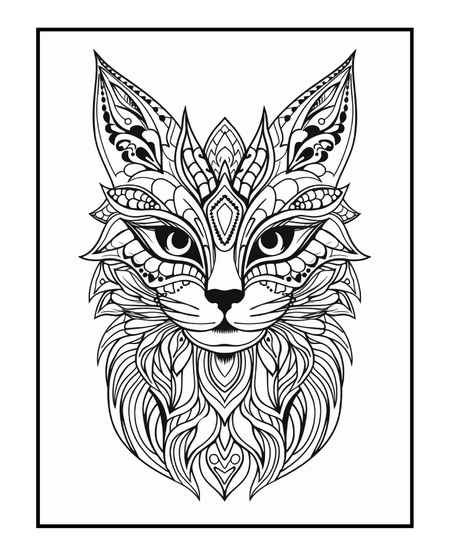 Cat Mandala - Adult Coloring Book