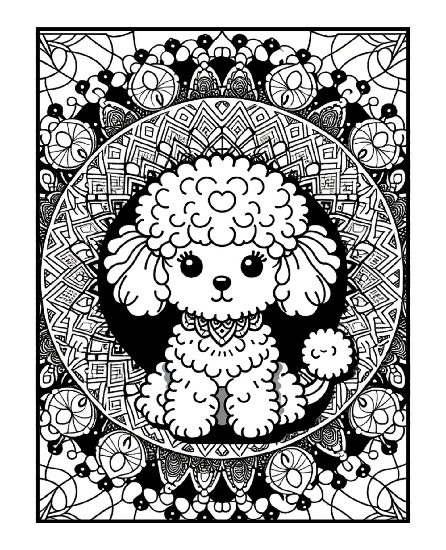 Miniature Poodle - Adult Coloring Book
