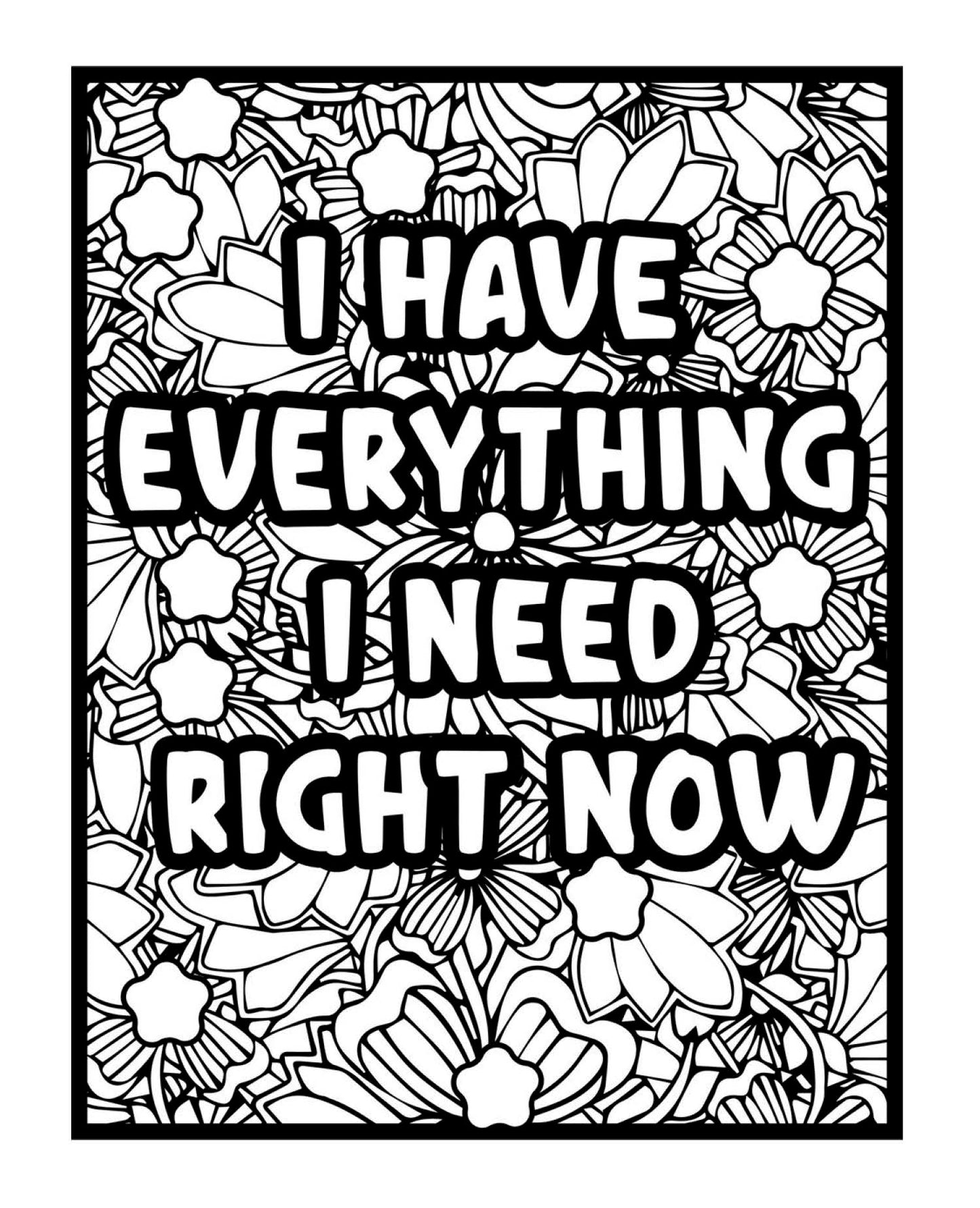 Breathe, Hustle, Manifest, Repeat - Adult Coloring Book