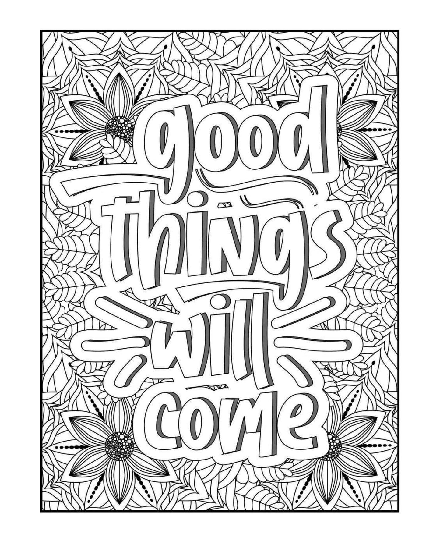 Breathe, Hustle, Manifest, Repeat - Adult Coloring Book