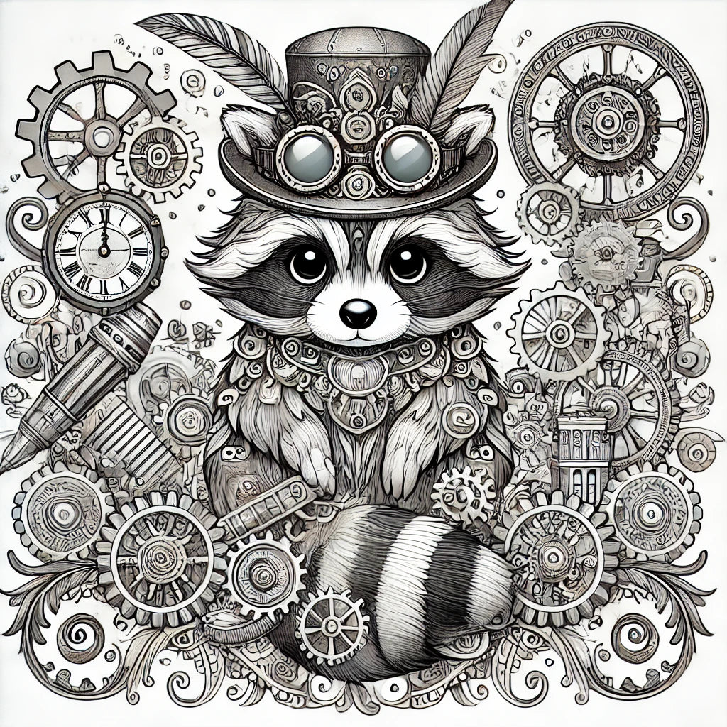 Unwind with Today’s Steampunk Raccoon Freebie! 🦝🛠️
