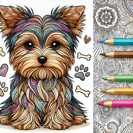 Today’s Yorkie Freebie is Ready for Your Colorful Touch! 🐶✨