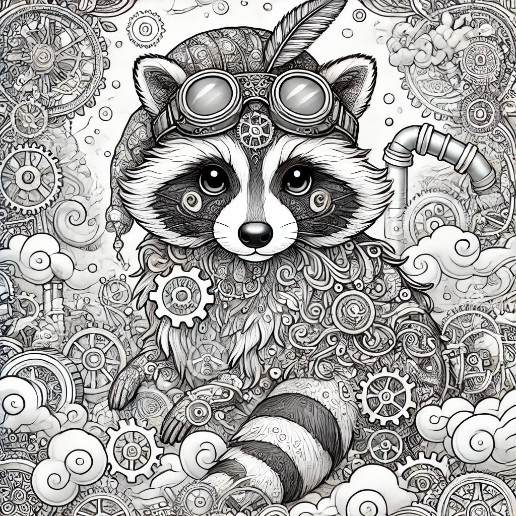Steampunk Adventure Awaits with This Raccoon Freebie! 🦝⚙️