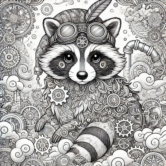 Steampunk Adventure Awaits with This Raccoon Freebie! 🦝⚙️