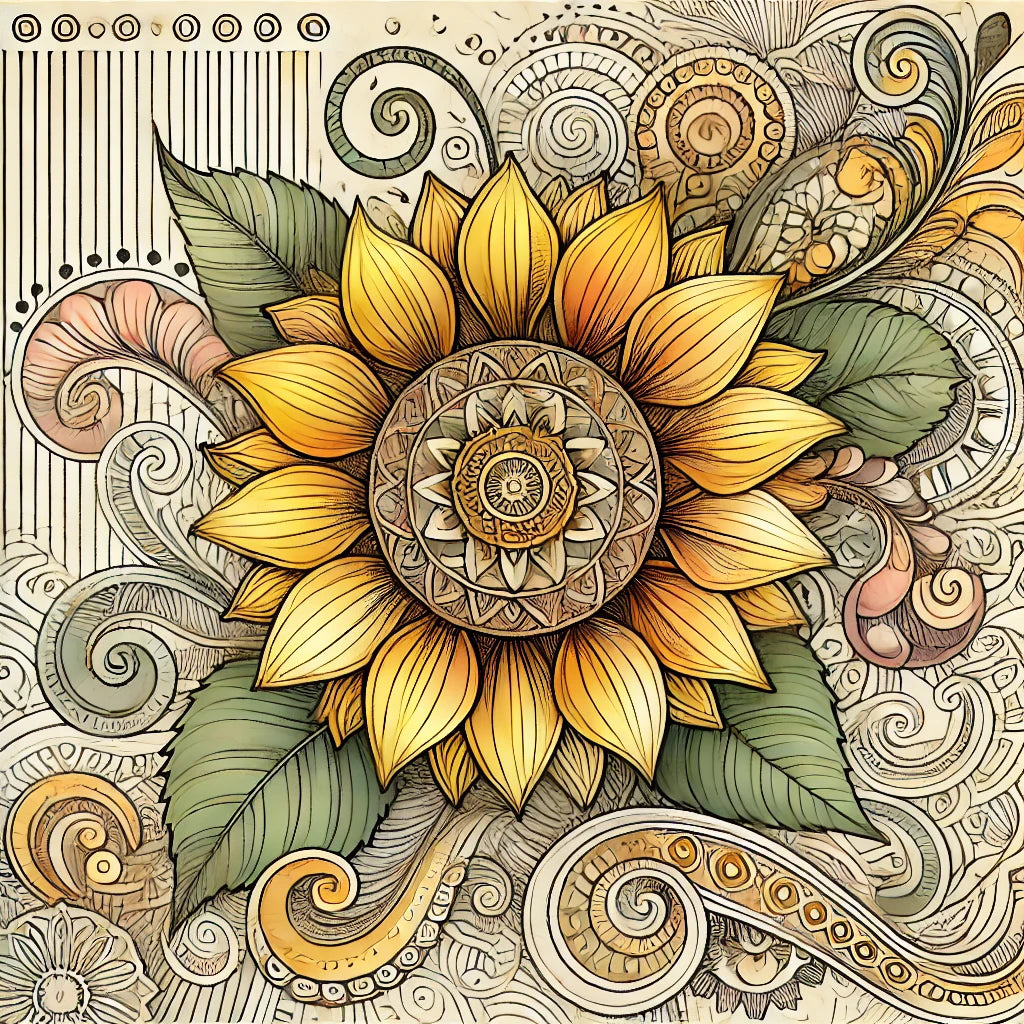 Channel Your Inner Artist with This Boho Sunflower Coloring Page