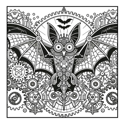 Steampunk Bat - Adult Coloring Book