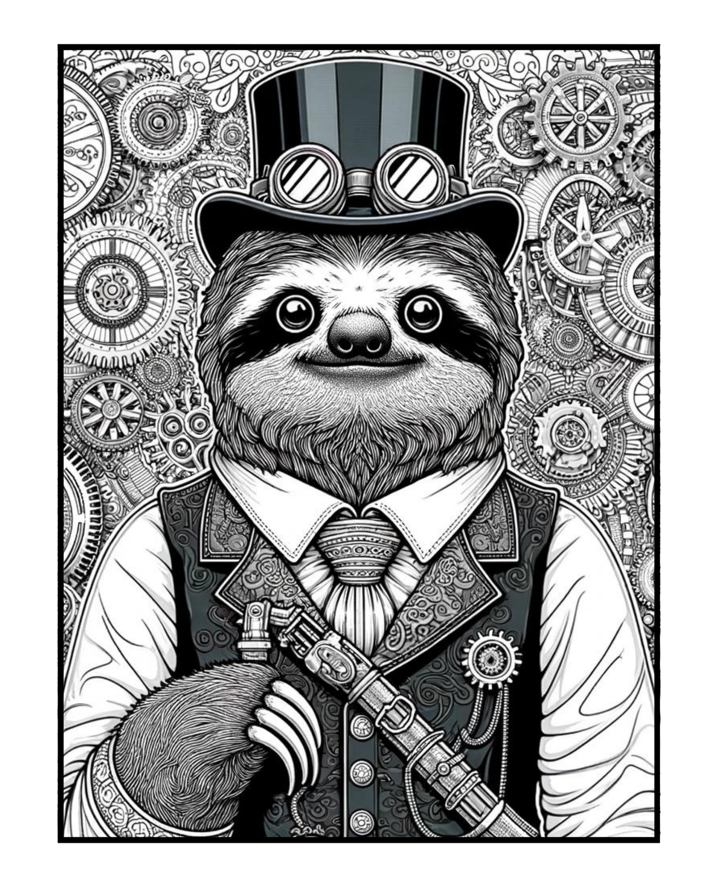 Steampunk Sloths - Adult Coloring Book