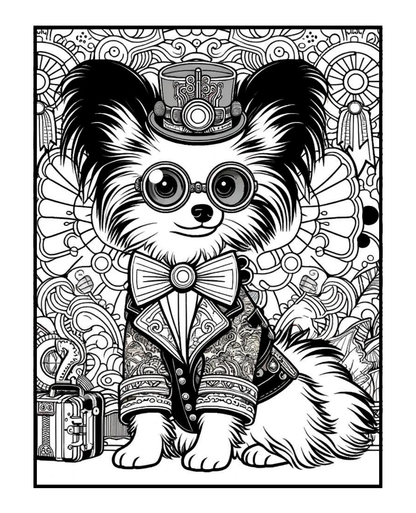 Steampunk Papillon - Adult Coloring Book