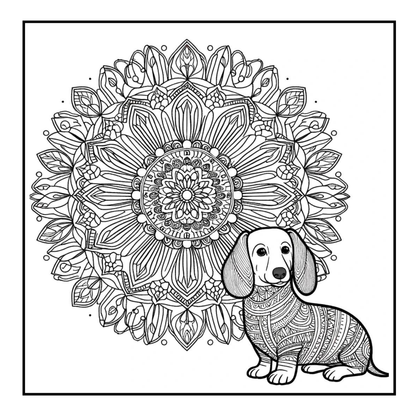 Dachshund - Mandala Adult Coloring Book