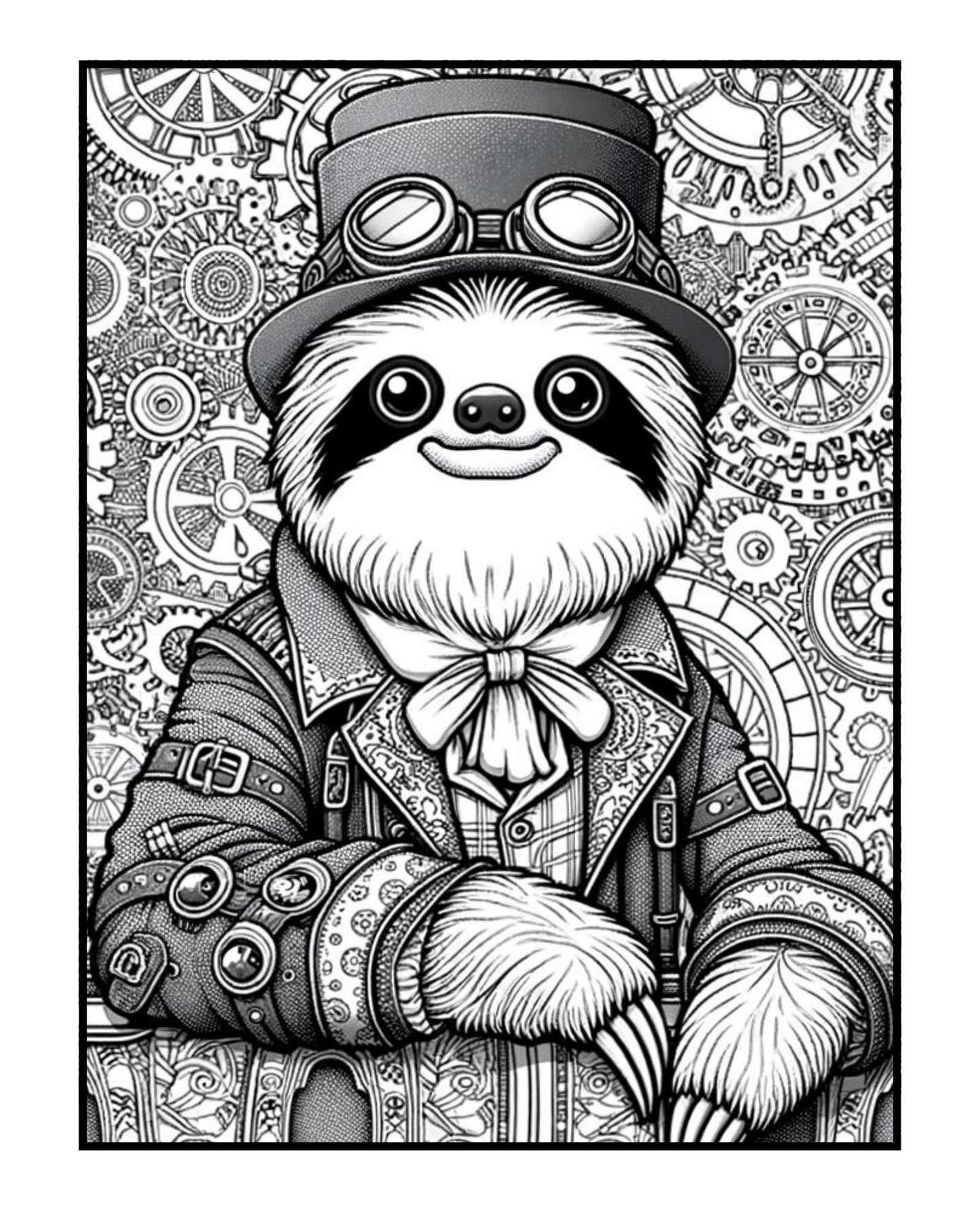 Steampunk Sloths - Adult Coloring Book