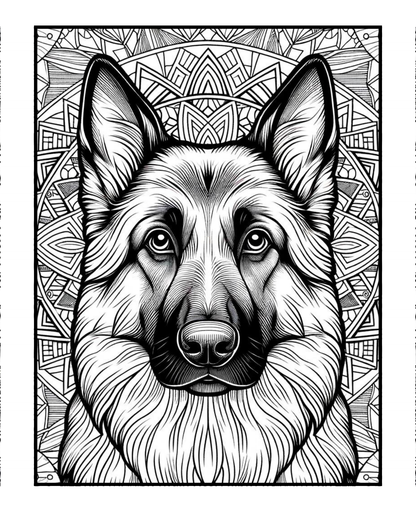 German Shepherd - Adult Coloring Book