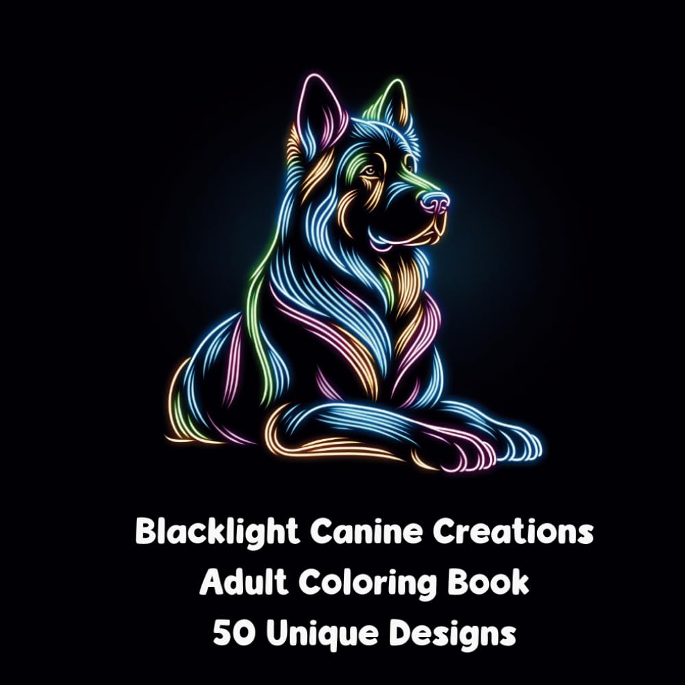 Blacklight Canine Creations Coloring Book