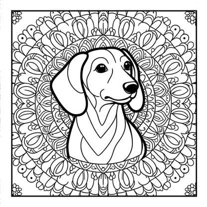 Dachshund - Mandala Adult Coloring Book