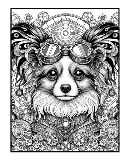 Steampunk Papillon - Adult Coloring Book