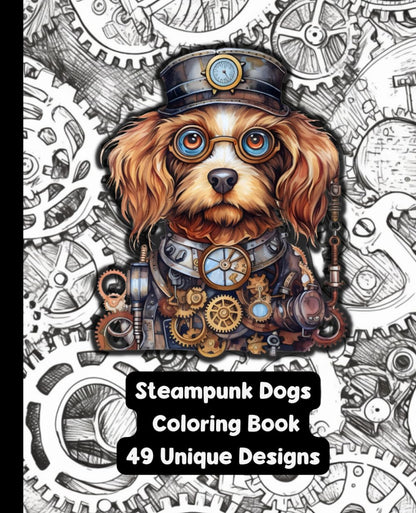 Steampunk Dogs - Adult Coloring Book
