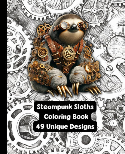 Steampunk Sloths - Adult Coloring Book