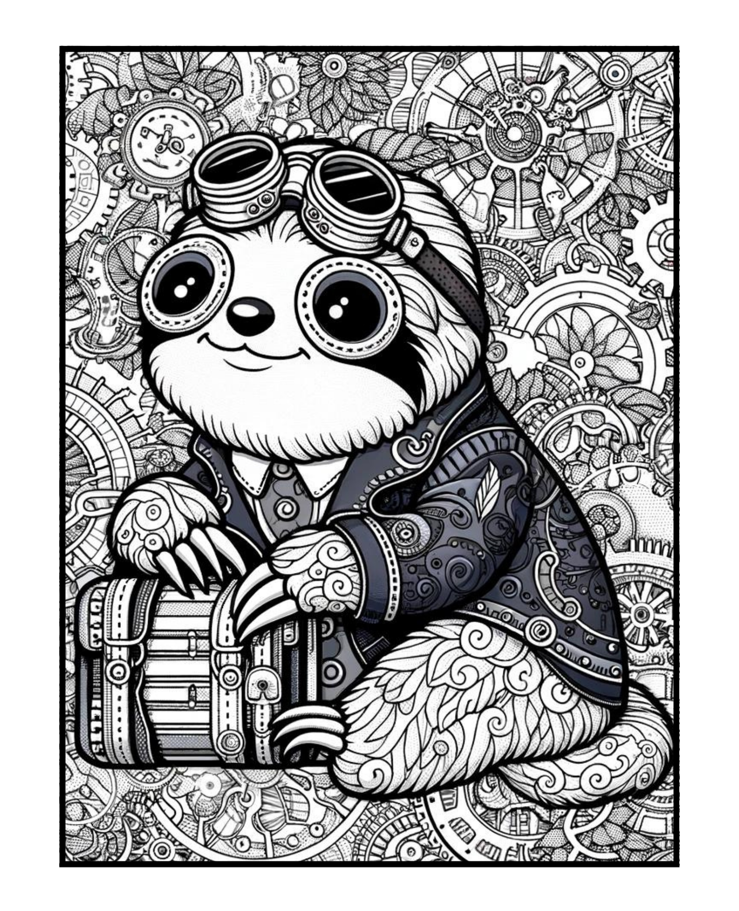 Steampunk Sloths - Adult Coloring Book
